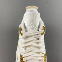 Low Top Sneakers, White Gold Colorway, Metallic Finish, Lace Up Design, Casual Gift for Sneaker Fans