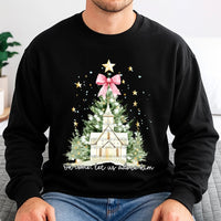 Watercolor Christmas Church Crewneck, Oh Come Let Us Adore Him Sweatshirt, Christian Bow Sweatshirt, Religious Christmas Faith Present