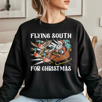 Duck Hunting Holiday Sweater, Flying South for Christmas Sweatshirt, Humorous Duck Hunter Crewneck, Retro Hunting Sweatshirt, Xmas Present for Him