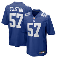 New York Giants Chauncey Golston Royal Team Game Jersey