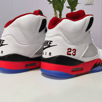 High Top Sneakers, White Red Colorway, Lace Up Design, Casual Gift for Sneaker Fans