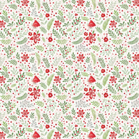 Botanical Christmas Gift Wrap, Winter Blossom Wrapping Paper, Festive Floral Holiday Wrapping Paper, Crimson Berry Winter Gift Wrap Roll
