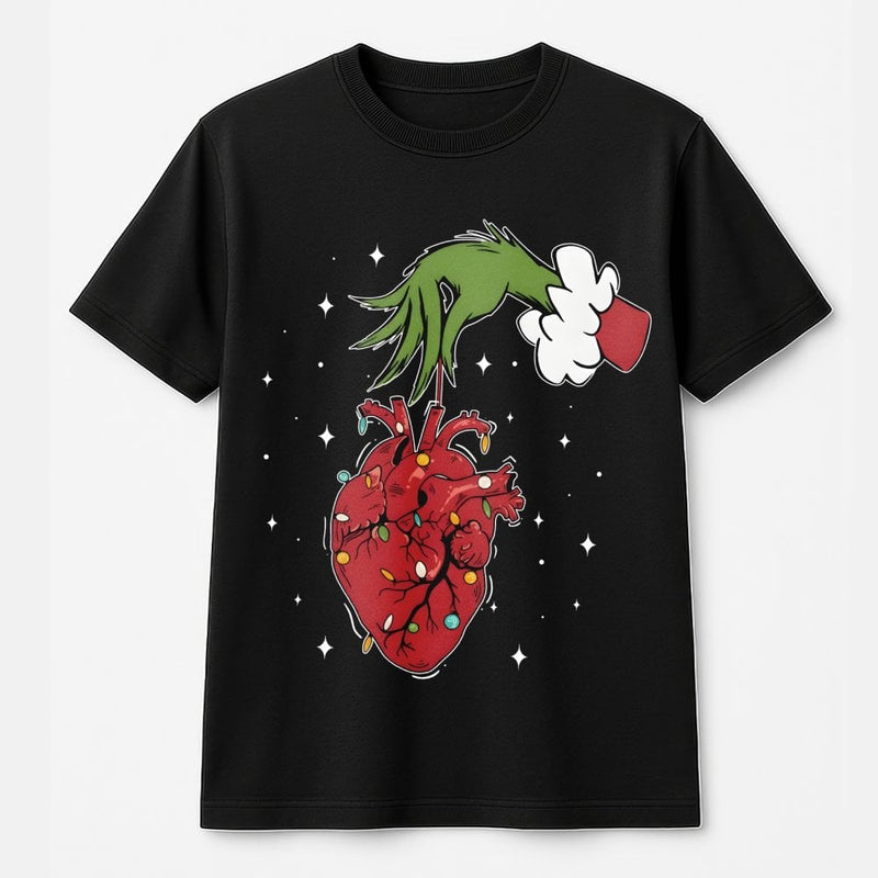 Medical Holiday Lights Graphic Tee, Anatomical Heart Christmas T-Shirt, Festive Nurse Christmas Shirt, Healthcare Doctor ER Holiday Top