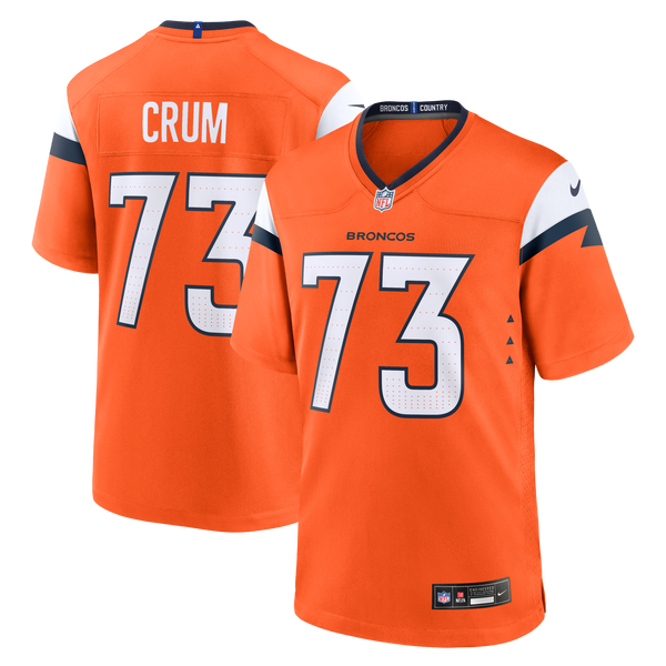 Denver Broncos Frank Crum Orange Team Game Jersey