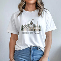 Christian Christmas Nativity Graphic Tee, The Greatest Present Is Jesus T-Shirt, Religious Church Holiday Shirt, Faith Worship Top