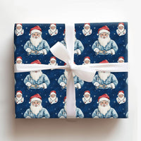 Medical Scrubs Santa Gift Wrap, Doctor Santa Christmas Wrapping Paper, Nurse Holiday Wrapping Paper, Healthcare Worker Xmas Gift Wrap