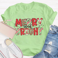 Festive Holiday Dots Graphic Tee, Merry and Bright Polka Dot Christmas T-Shirt, Adorable Xmas Season Shirt, Christmas Present for Women and Men