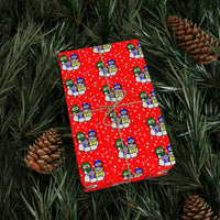 Red Holiday Gift Wrap, Snowman Family Christmas Wrapping Paper, Adorable Winter Snowmen Wrapping Paper, Festive Xmas Holiday Wrapping Paper
