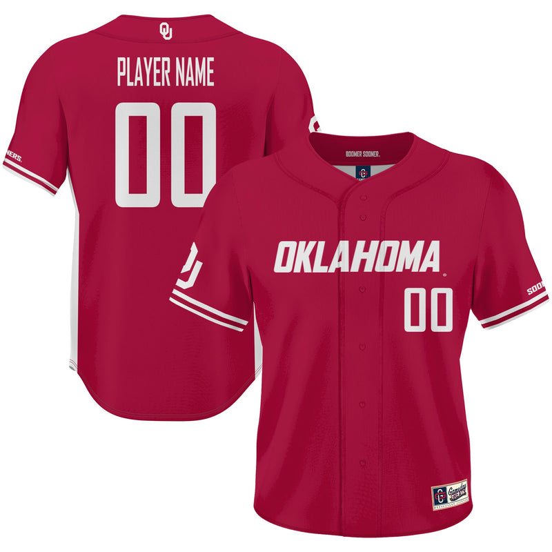 Oklahoma Sooners NIL Pick-A-Player Lightweight Baseball Jersey - Crimson