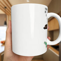 Rustic Pine Branch Wildlife Holiday Mug, Christmas Bear Coffee Mug, Winter Forest Animal Coffee Cup, Comfy Cabin Ceramic Mug Present