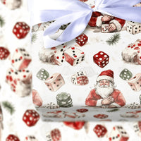 Poker Dice Christmas Gift Wrap, Casino Santa Wrapping Paper, Gambling Holiday Wrapping Paper, Casino Game Night Gift Wrap, Holiday Paper