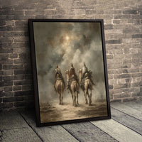 Nativity Star of Bethlehem Canvas Print, Three Wise Men Canvas Art, Christian Christmas Canvas, Religious Holiday Wall Decor, Church Present