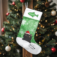 Merry Catmas Holiday Stocking, Personalized Black Cat Christmas Stocking, Custom Pet Name Christmas Stocking, Adorable Kitty Lover Holiday Decor