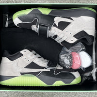 Mid Top Sneakers, Black Green Colorway, Glow in the Dark Detail, Lace Up Design, Casual Gift for Sneaker Fans