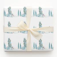 Italy Landmark Gift Wrap, Leaning Tower of Pisa Wrapping Paper, Italian Christmas Wrapping Paper, Holiday Travel Wrapping Paper