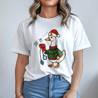 Humorous Medical Staff Holiday Shirt, Cuff Em Goose Nurse Christmas T-Shirt, Adorable ER Nurse Xmas Graphic Tee, Healthcare Worker Present Shirt