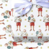 Humorous Sports Christmas Gift Wrap, Pickleball Santa Wrapping Paper, Santa Pickleball Player Wrapping Paper, Holiday Gift Wrapping Paper