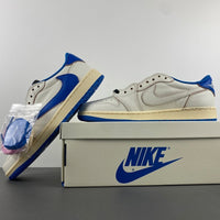 Low Top Sneakers, Blue White Colorway, Reverse Hook Design, Lace Up Design, Casual Gift for Sneaker Fans
