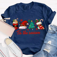 Festive Holiday Graphic Tee, Christmas Tree Santa Hat T-Shirt, Adorable Merry Christmas Winter Shirt, Family Holiday Apparel for Men Women