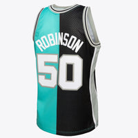 San Antonio Spurs David Robinson 1998 Split Swingman Jersey - Black/Teal