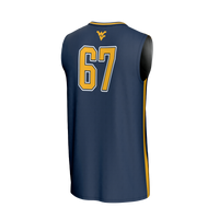 #67 West Virginia Mountaineers Lightweight Basketball Jersey - Navy