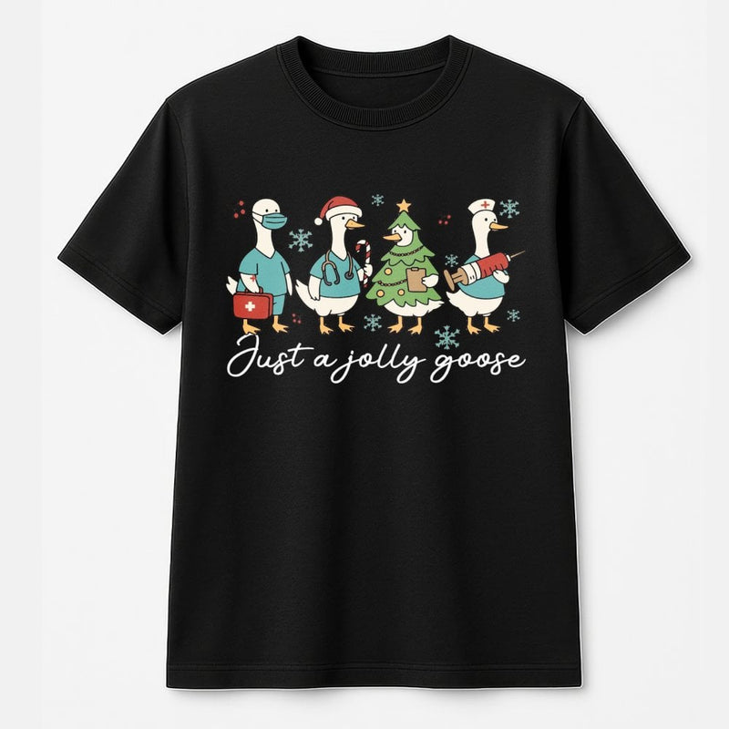 Medical Staff Holiday T-Shirt, Humorous Goose Christmas Nurse Shirt, Silly Goose RN Tee, Adorable Nursing Student Christmas Graphic Shirt