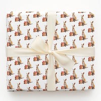 Watercolor Holiday Kangaroo Gift Wrap, Christmas Kangaroo Wrapping Paper, Australian Animal Present Wrap, Festive Kangaroo Wrapping Paper