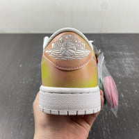 Low Top Sneakers, White Yellow Pink Colorway, Lace Up Design, Casual Gift for Sneaker Fans