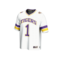 #1 LSU Tigers Collegiate Football Fashion Jersey - White