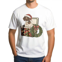 Dog in Gift Box Tee, German Shorthaired Pointer Christmas Shirt, Festive GSP Graphic T-Shirt, Holiday Puppy Dog Lover Shirt, Dog Mom Present