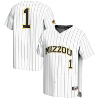 #1 Missouri Tigers Lightweight Baseball Jersey - White