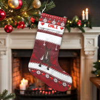 Custom Name Holiday Stocking, Personalized Horse Christmas Stocking, Velboa Equestrian Xmas Stocking, Horse Lover Fireplace Mantel Decor