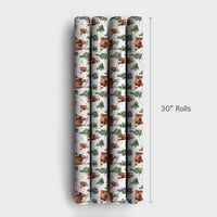 Rustic Western Christmas Gift Wrap, Longhorn Cattle Wrapping Paper, Farmhouse Pine Tree Wrapping Paper, Cow Lover Holiday Gift Wrap