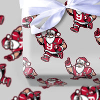 Number 9 Jersey Gift Wrap, Football Santa Wrapping Paper, Christmas Football Wrapping Paper, Holiday Santa Wrapping Paper, Sports Fan Wrap