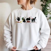 Black Kittens Holiday Crewneck, Humorous Christmas Cat Sweatshirt, Adorable Xmas Cat Lover Sweater, Festive Winter Sweatshirt, Cat Mom Xmas Present