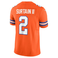 Denver Broncos Patrick Surtain II Orange Alternate Mile High Collection 1977 Throwback Limited Jersey