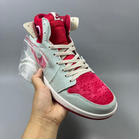 High Top Sneakers, Red Colorway, Lace Up Design, Casual Gift for Sneaker Fans