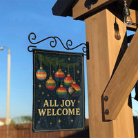 Pride Christmas Ornaments Garden Flag, All Joy Welcome Garden Flag, Inclusive Rainbow Yard Flag, Holiday Lawn Banner, Christmas Garden Flag
