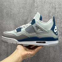 Mid Top Sneakers, Blue White Colorway, Lace Up Design, Casual Gift for Sneaker Fans