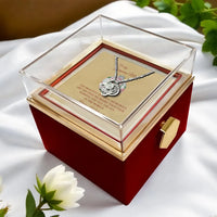 Mother Christmas Knot Pendant, Mom Love Knot Necklace, White Gold Love Knot Necklace, CZ Crystal Knot Jewelry, Birthday Present for Mother