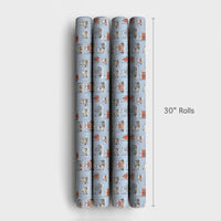 Snowy House Holiday Gift Wrap, Winter Village Wrapping Paper, Adorable Christmas Village Wrapping Paper, Festive Winter Holiday Wrapping Paper