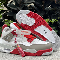 Mid Top Sneakers, White Red Colorway, Lace Up Design, Casual Gift for Sneaker Fans