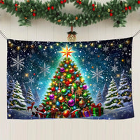 Double Sided Holiday Plaid Flag, Merry Christmas Tree House Flag, Winter Season Outdoor Garden Flag, Xmas Porch Yard Home Decor