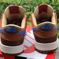 Low Top Sneakers, Brown Orange Blue Colorway, Lace Up Design, Casual Gift for Sneaker Fans