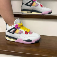 Mid Top Sneakers, White Pink Colorway, Lace Up Design, Casual Gift for Sneaker Fans