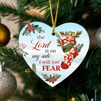 Christian Bible Verse Ceramic Keepsake, The Lord Is on My Side Heart Ornament, Religious Christmas Ornament, Faith Tree Ornament
