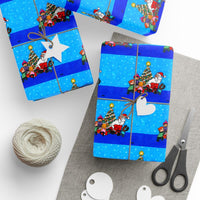 Cartoon Family Holiday Gift Wrap, Christmas Tree Comet Wrapping Paper, Festive Xmas Wrapping Paper Roll, Winter Holiday Present Wrap