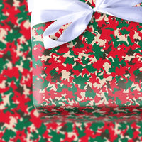 Red and Green Holiday Camouflage Gift Wrap, Christmas Camo Wrapping Paper, Festive Camo Christmas Wrapping Paper, Winter Holiday Gift Wrap
