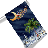 Santa Sleigh Palm Tree Yard Flag, South Carolina Christmas Garden Flag, Double-Sided Coastal Holiday Flag, Winter Lawn Decor Present
