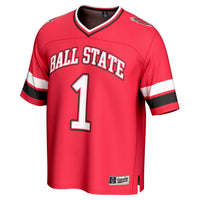 #1 Ball State Cardinals Lightweight Collegiate Football Fashion Jersey - Cardinal